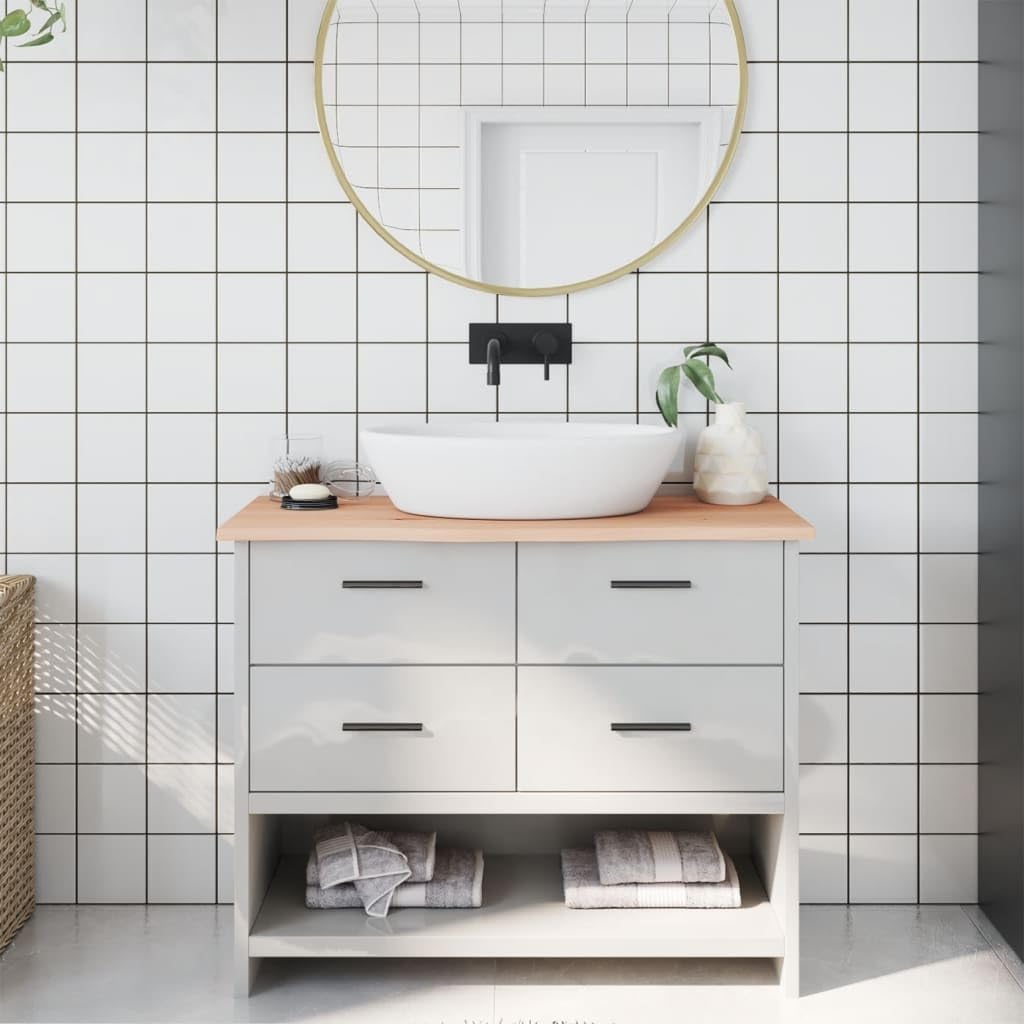 Rantry Rinnovate Il Vostro Bagno con Il Piatto da Bagno in Legno di Quercia Massello - Ideale per Scaffali e Mobili