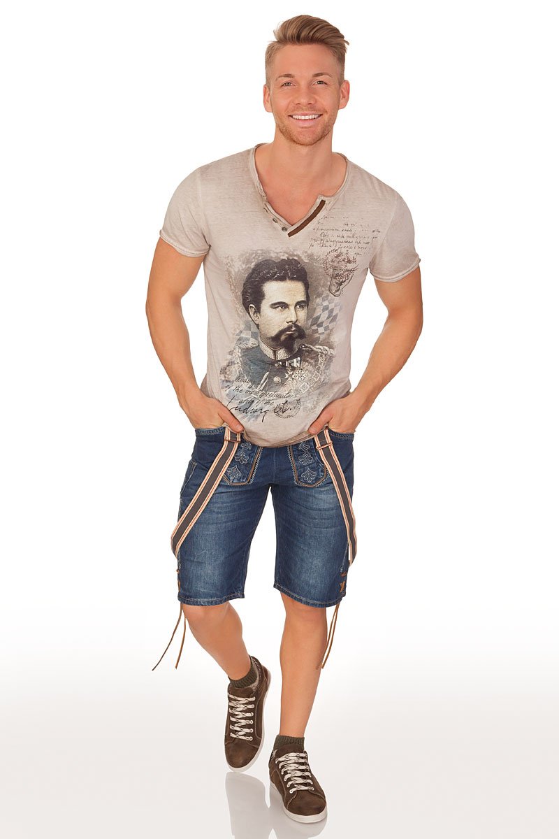 Hangowear Trachtenshirt Herren - ALMONT - Stein