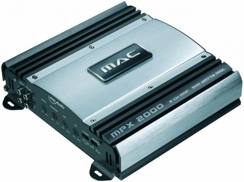 Mac Audio MPX 2000 2-Channel Ampløfteanordning, vinklet view showing input/output terminals