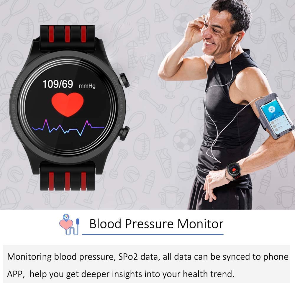 Pard Health Smart Watch Cool Heart Rate Blood Pressure Spo2