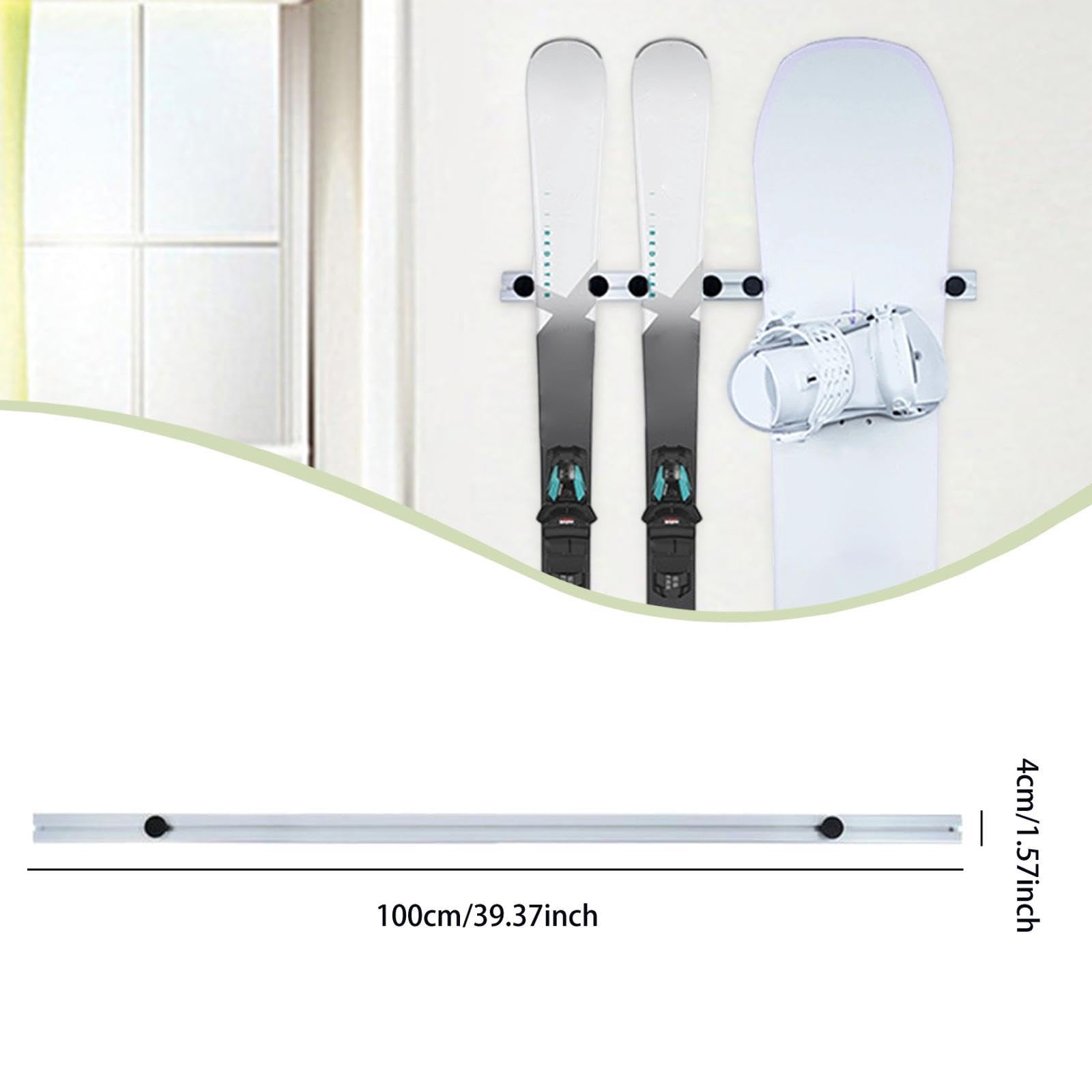 Skiwandregal, Vertikale Aufbewahrungsmöglichkeit für Skiausrüstung, Einfache Montage, Halterung für Und Surfbretter, Snowboardwandregal