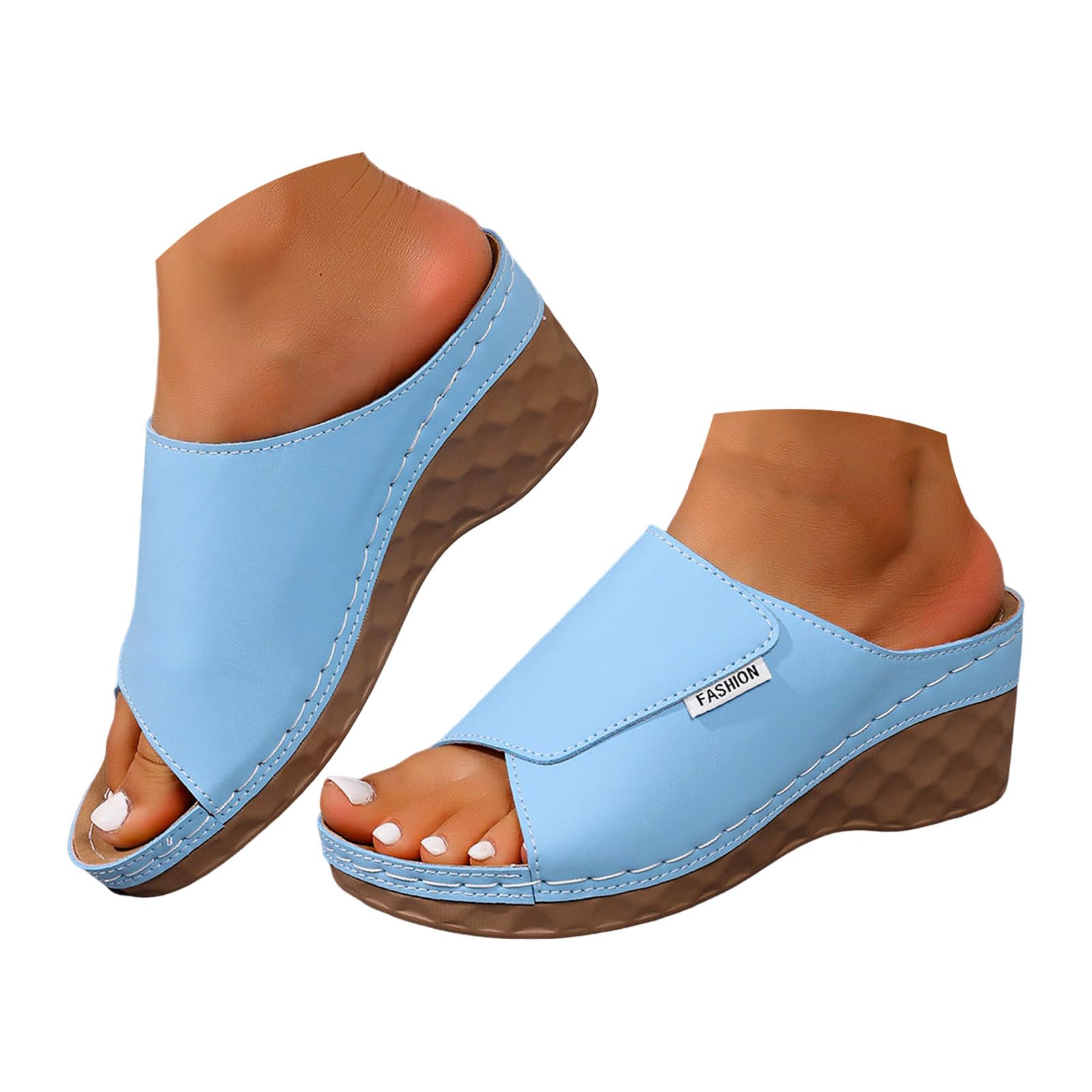 Sandals Womens Flip Flops 2026 Beach Slip On Open Toe Wedge Sandals for Women Dressy Summer Casual Comfortable Wedges Slippers — view 12