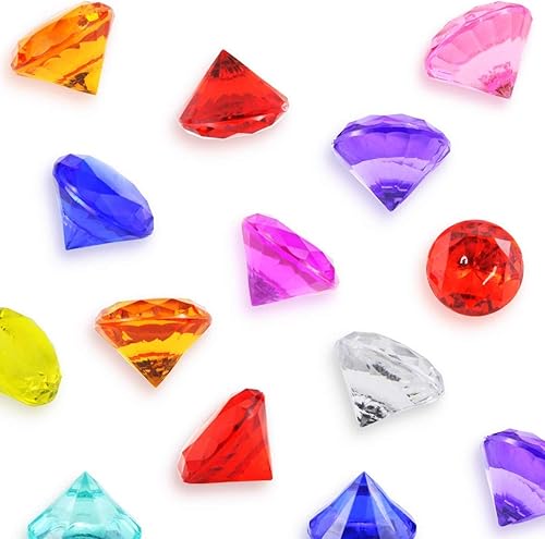 Miniatura 4 de KangRuiZhe 50 piezas de cristal acrílico de 0.787in de diamantes redondos tesoro, fiesta de caza en el pecho, relleno de jarrones, evento, boda,