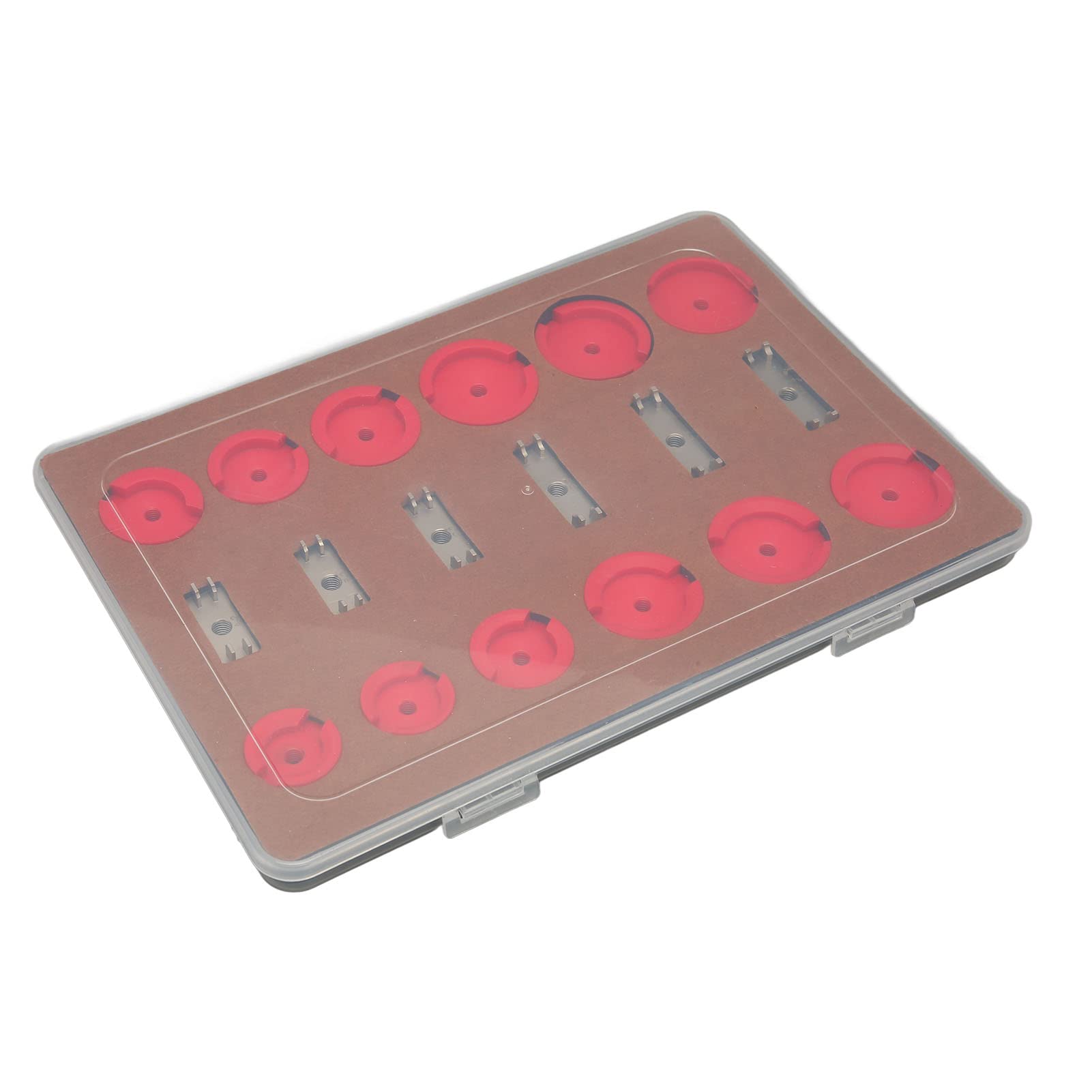 Alicates para cerrar relojes, juego de 18 troqueles de prensa para cajas de reloj con estuche de almacenamiento para modelos Double Eagle, kit de reparación de relojes de acero