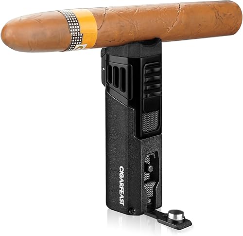 Encendedor de antorcha de cigarrillos recargables butano para fumar malas hierbas encendedores a prueba de viento con soporte de mini antorcha en la