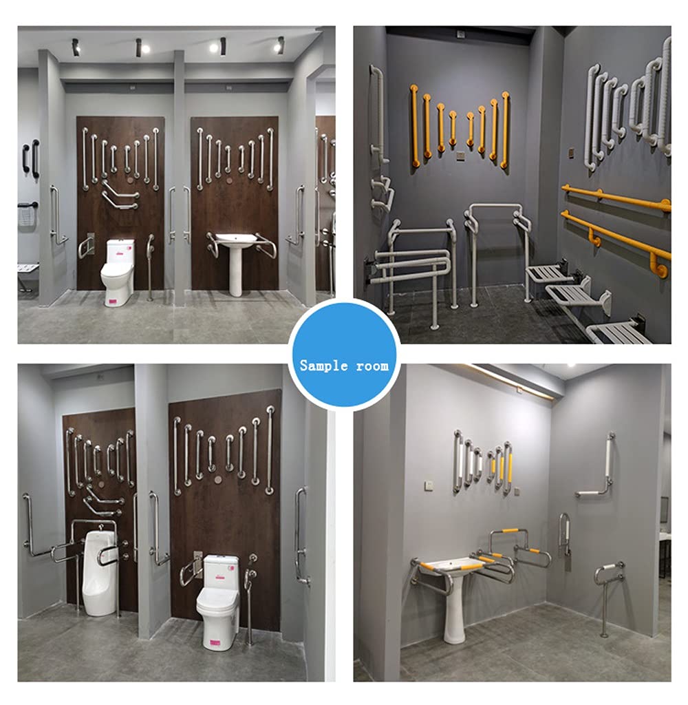 Barras de Apoyo para baño, de Acero Inoxidable, Antideslizantes, en Forma de L, para Inodoro y Ducha. Barra de Equilibrio sin barreras, Apta para Personas Mayores y discapacitadas.
