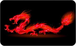 Silent Monsters Mouse Mat Medium 36 x 25 cm / 14 x 10 inches, Mouse Pad Design: Red Dragon, Lasercut Edges, Mousemat for Office and Gaming, Mousepad Non-Slip Rubber Base, Desk Mat