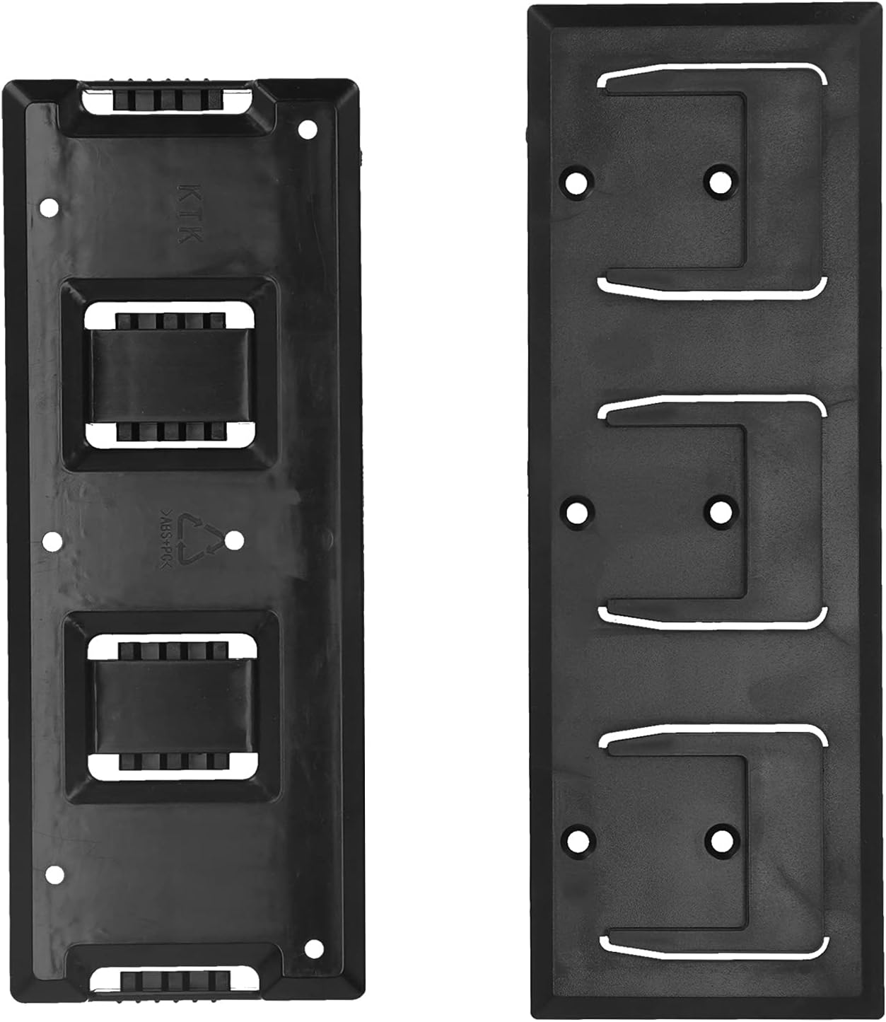 Power Tool Battery Holder Set, 3 - Hole Mount Dock for 14.4V/18V Batteries and Electric Tools, Scratch - ABS Bracket with Countersunk Screw Holes for Wall or Table Installation
