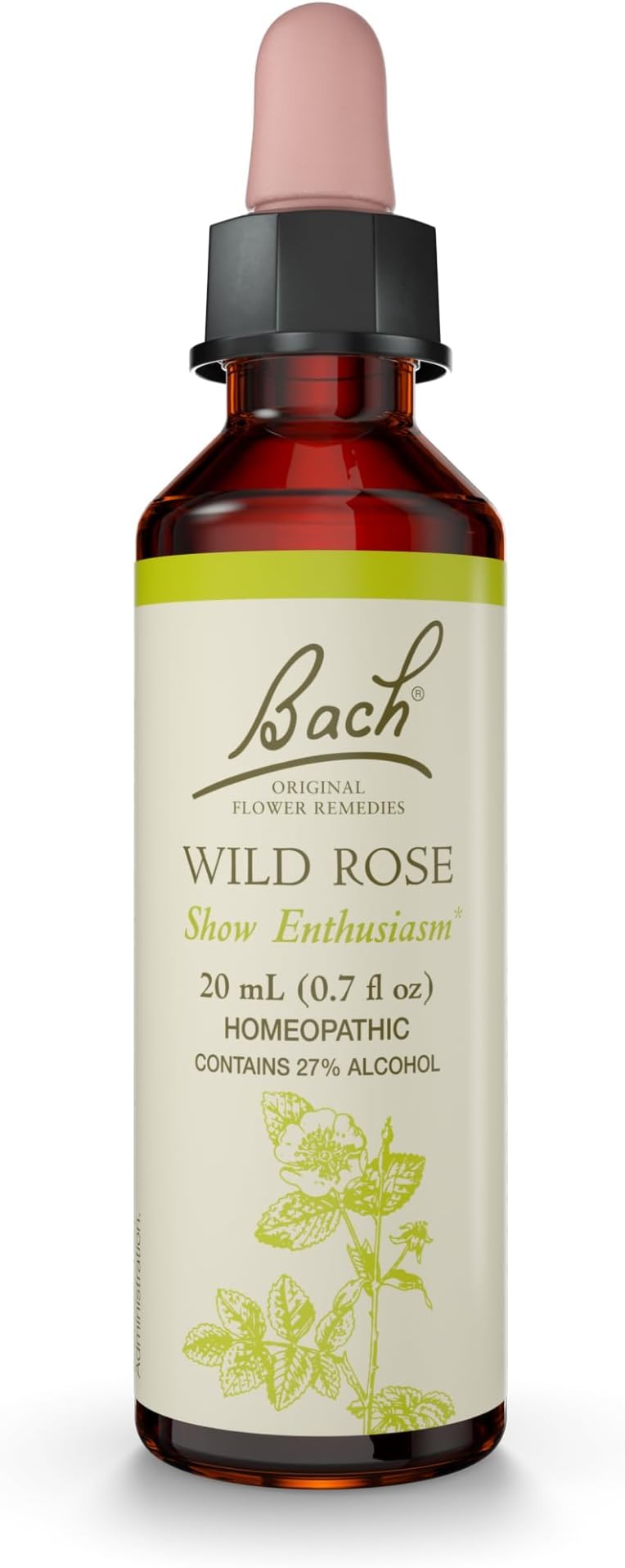 Bach Original Flower Remedy Dropper, 20 ml, Wild Rose Flower Essence