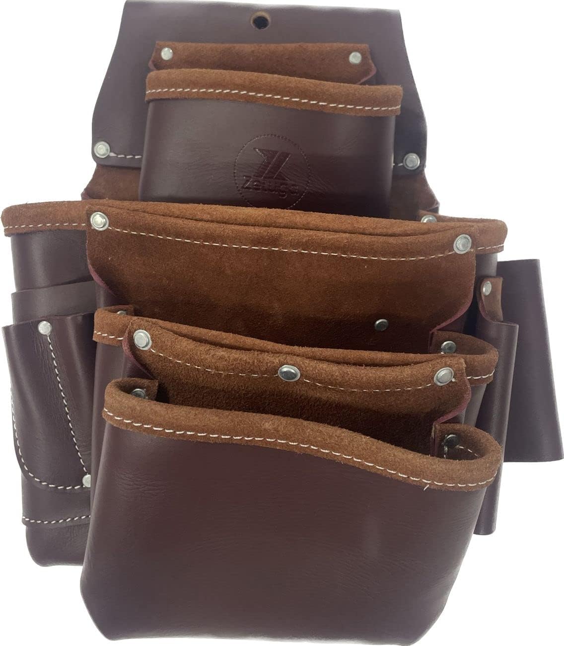 Zeluga 20-234 100% Top Grain Leather Pro Seven Bag Framer Set, Brown