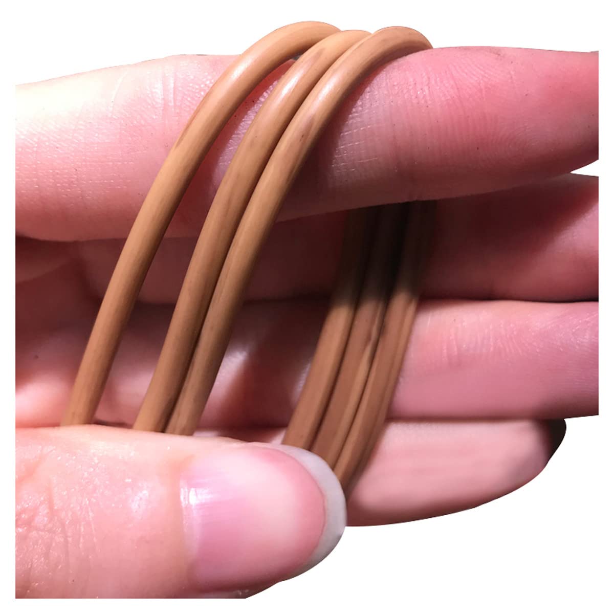 Yebio Light Brown 3Mm Width Round Rattan Woven Material, Plastic Synthetic Rattan Wicker Repair Kit For Weaving Repair Pationiture, Rattan Chair Table/Light Brown/196 Ft (60M)
