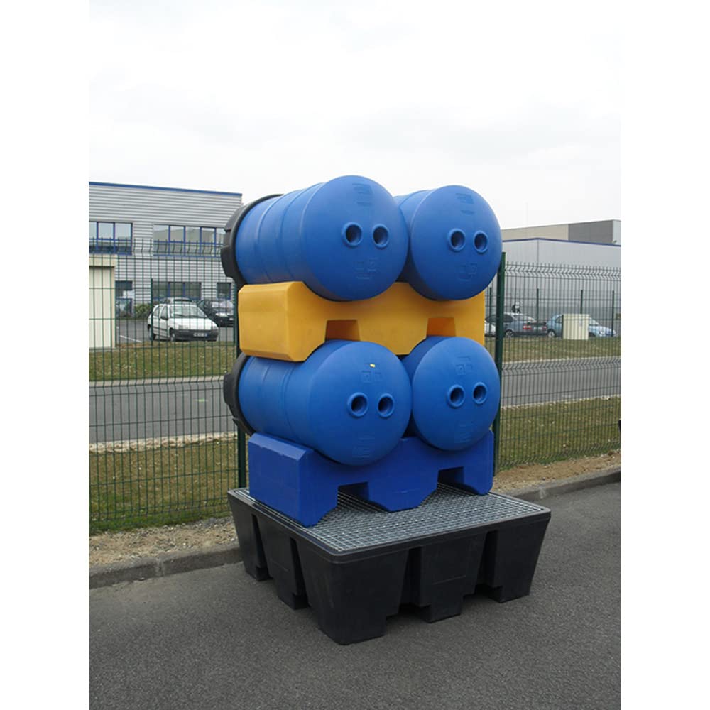 Support double fût 220L bleu - Fabrication française