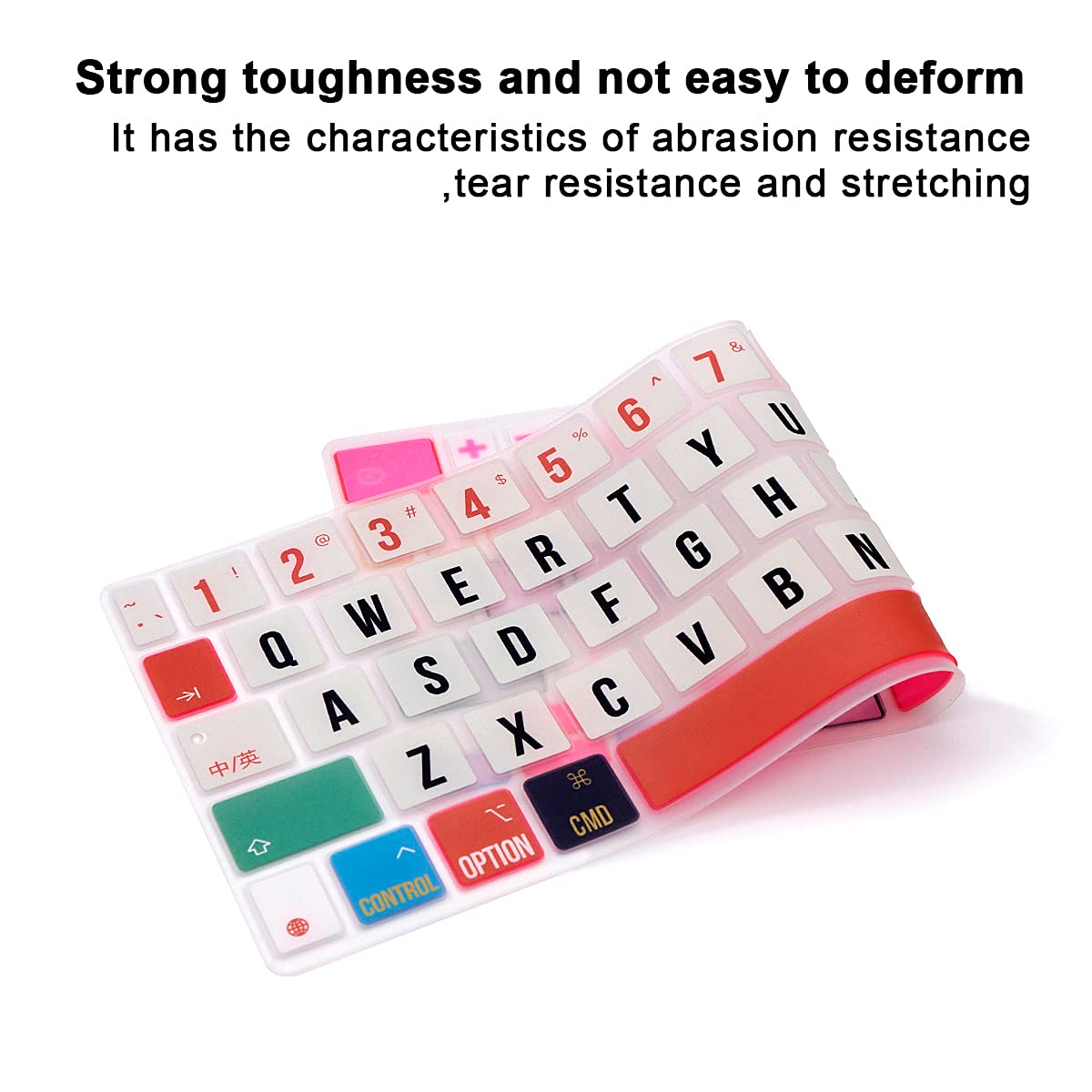 MMDW Silicone Magic Keyboard Cover Skin for iPad Pro 11 Inch Magic Keyboard(2nd Generation) 2020 Model,for iPad Pro 11 Keyboard Protector Accessories,Creative Rainbow Font