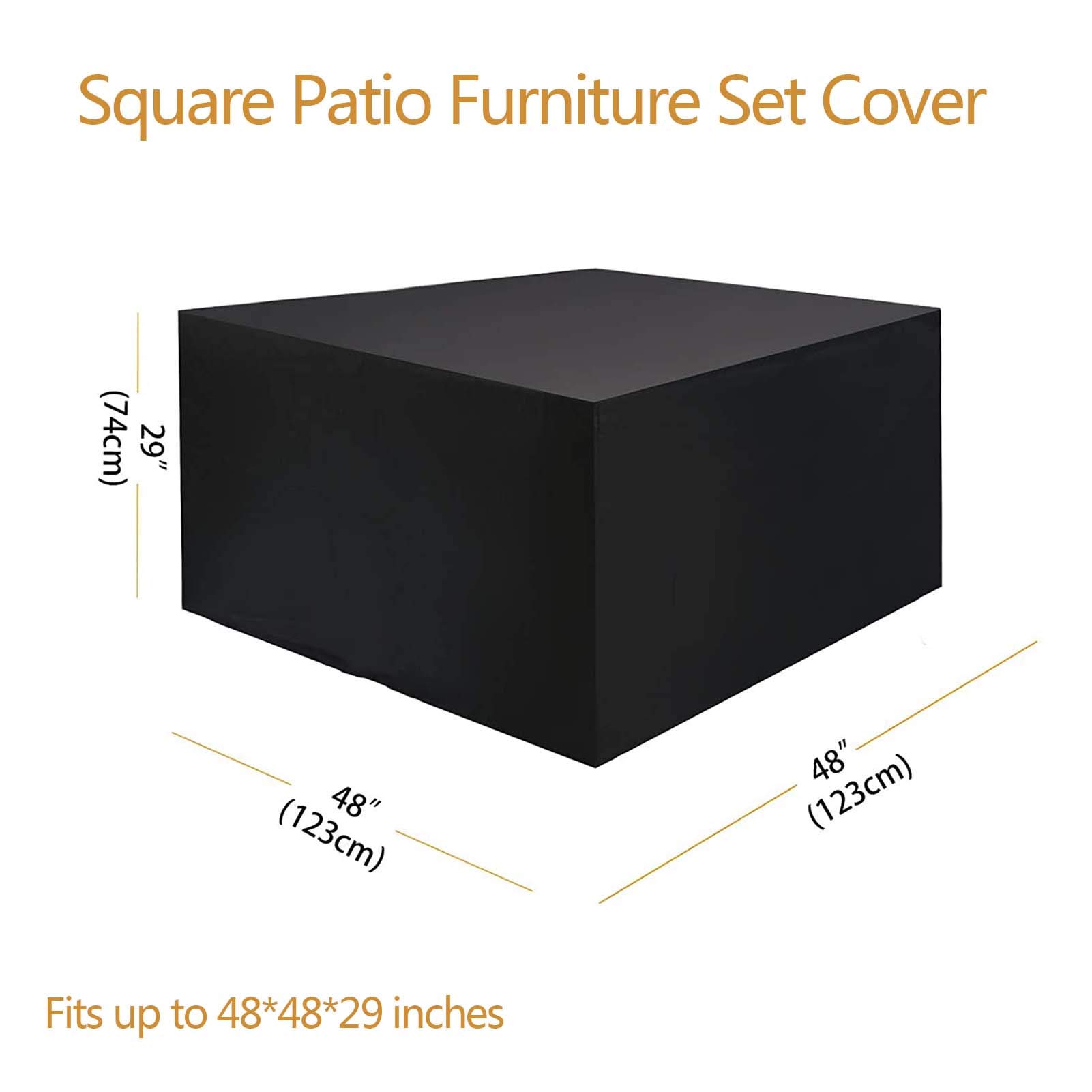Funda de piel para exteriores de 30 x 30 x 30 cm, impermeable, juego de fundas de piel de jardín y muebles de patio, resistente al desgarro, resistente a la intemperie, protector de mesa para