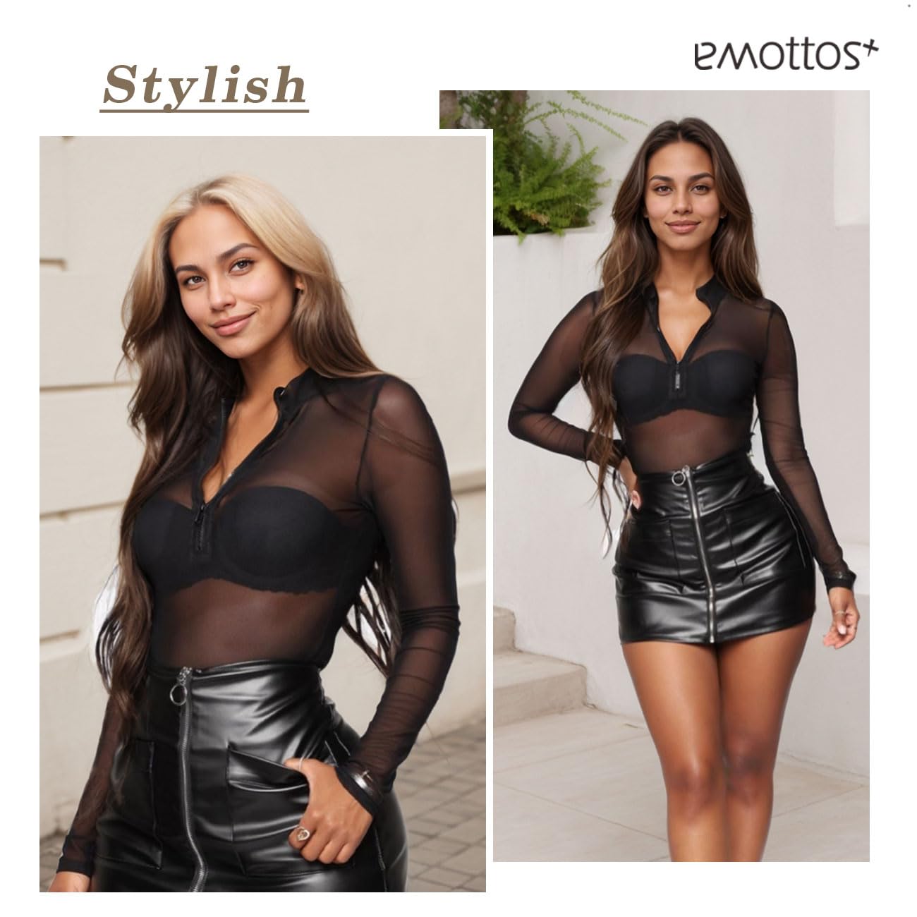 Combinaison sexy en dentelle pour femmes, manches longues en maille transparente imprimée, combinaison transparente pour femmes, justaucorps sexy pour femmes, vêtements de club