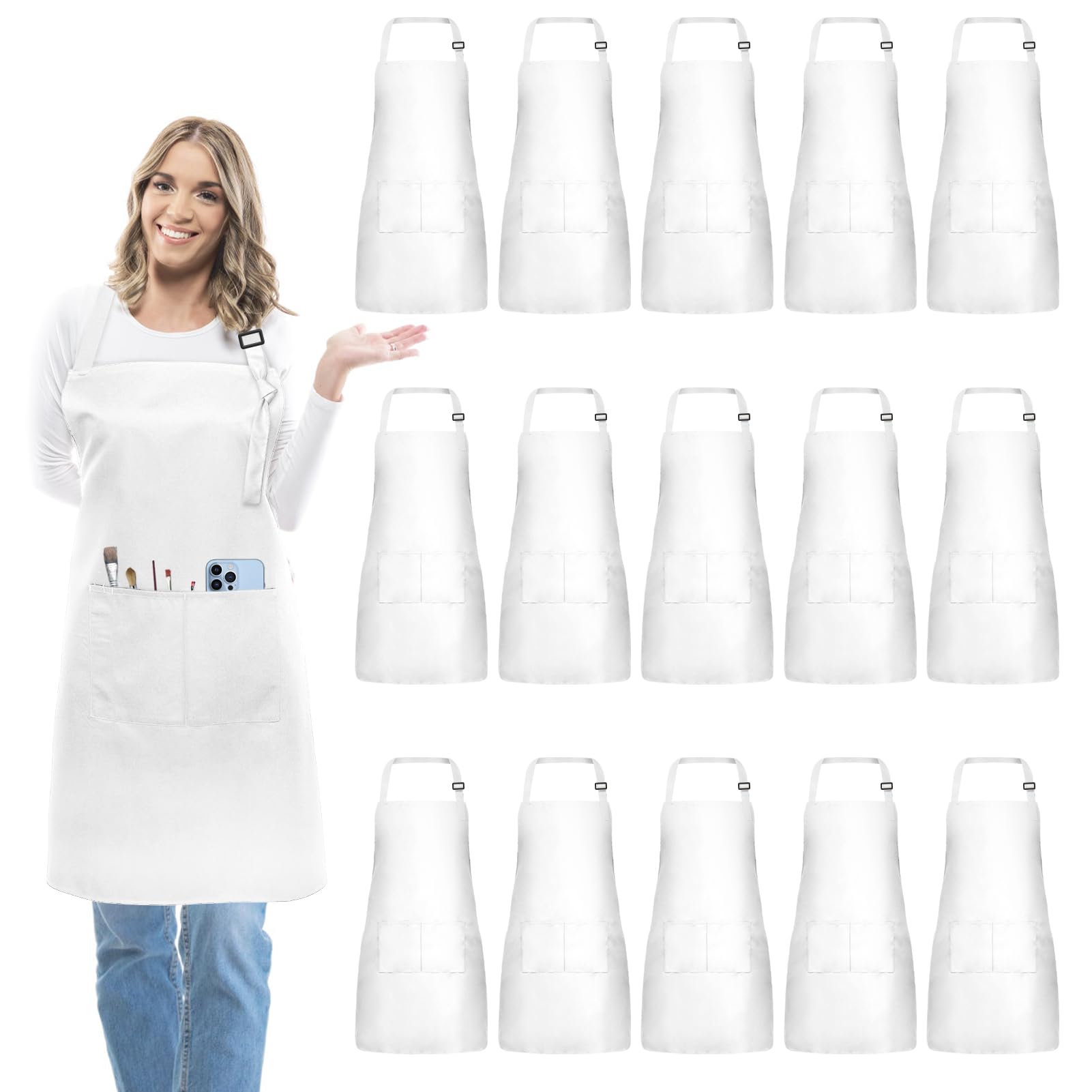 15 Pcs Adult Aprons Bulk