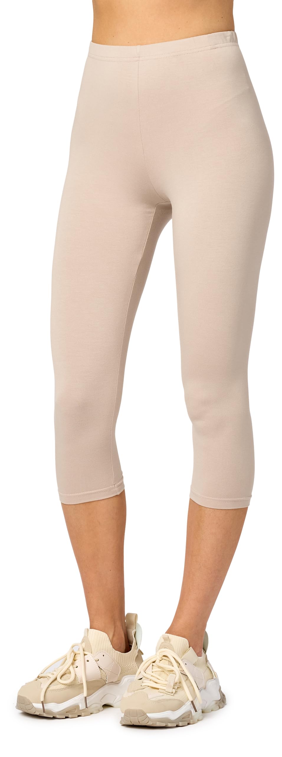 Merry Style Leggins Corti Donna 3/4 Pantaloni Capri Leggins Donna in Viscosa Traspirante, Pantaloncini Fitness Corti per Sportivi o Casual MS10-144