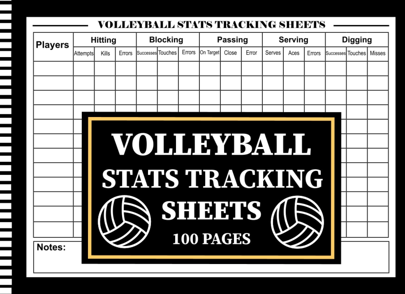 Volleyball Stats Tracking Sheets: Volleyball Stat Book for Tracking Player Performance | Record Stats for Matches and Practices | Perfect for Coaches and Athletes