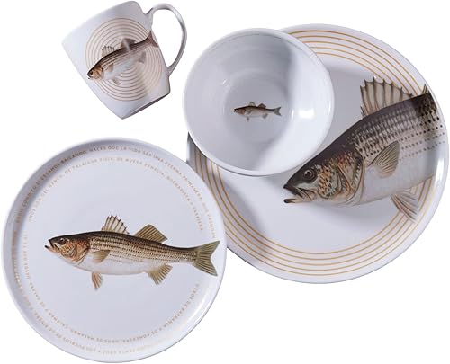 Juego de vajilla Corona de 16 piezas de cerámica Set de Vajilla 4 puestos 16 piezas Cerámica Robalo servicio para 4 16 piezas