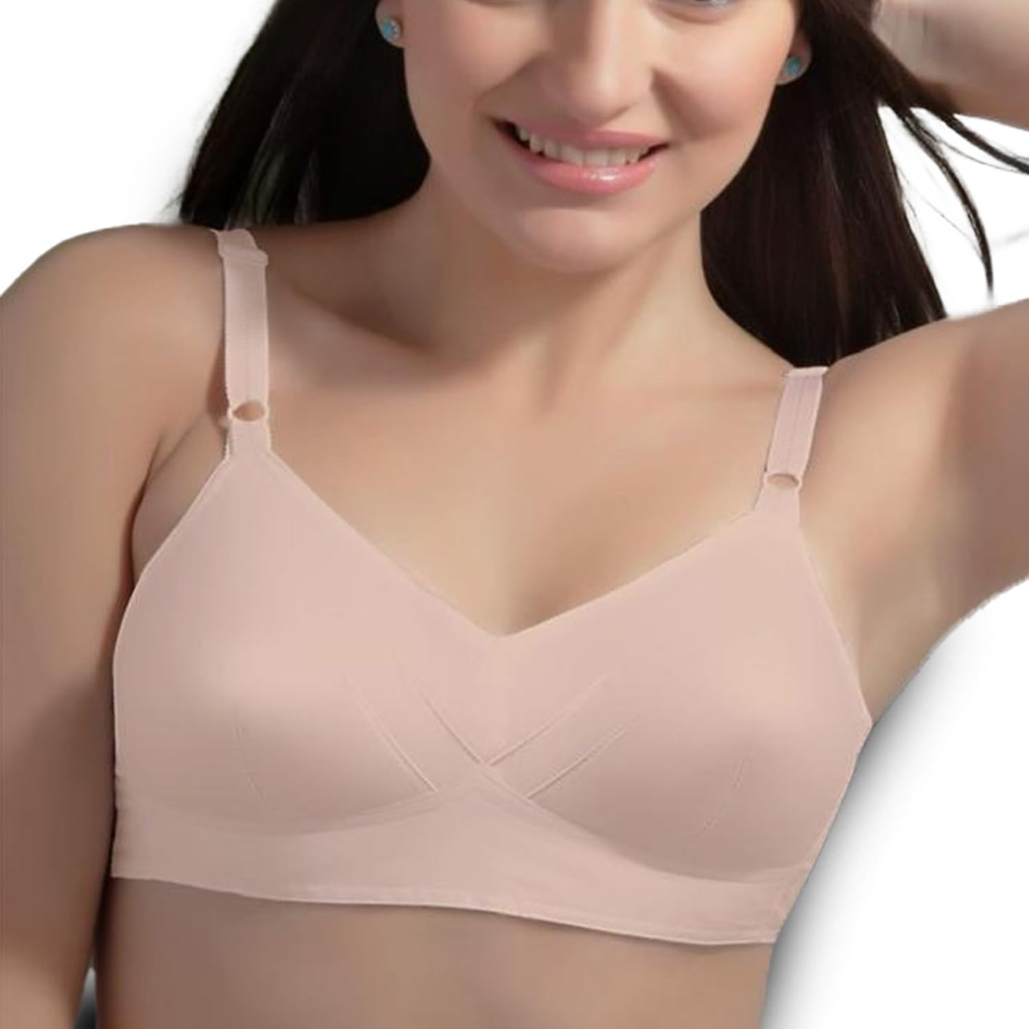 new look Promise Elastic Straps Non Padded Cotton Bra | Medium Cups Band Fullcoverage,Wired- Free Everyday Regular Wear Bra-picture-55