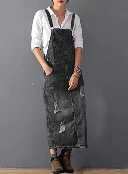 Amazon.com: loveimgs Women Distressed Denim Overall Dress