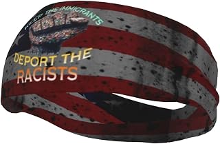 Keep The Immigrants Deport The Racists Sports Sweatband Fashion Headband Wristband for Workout Sports