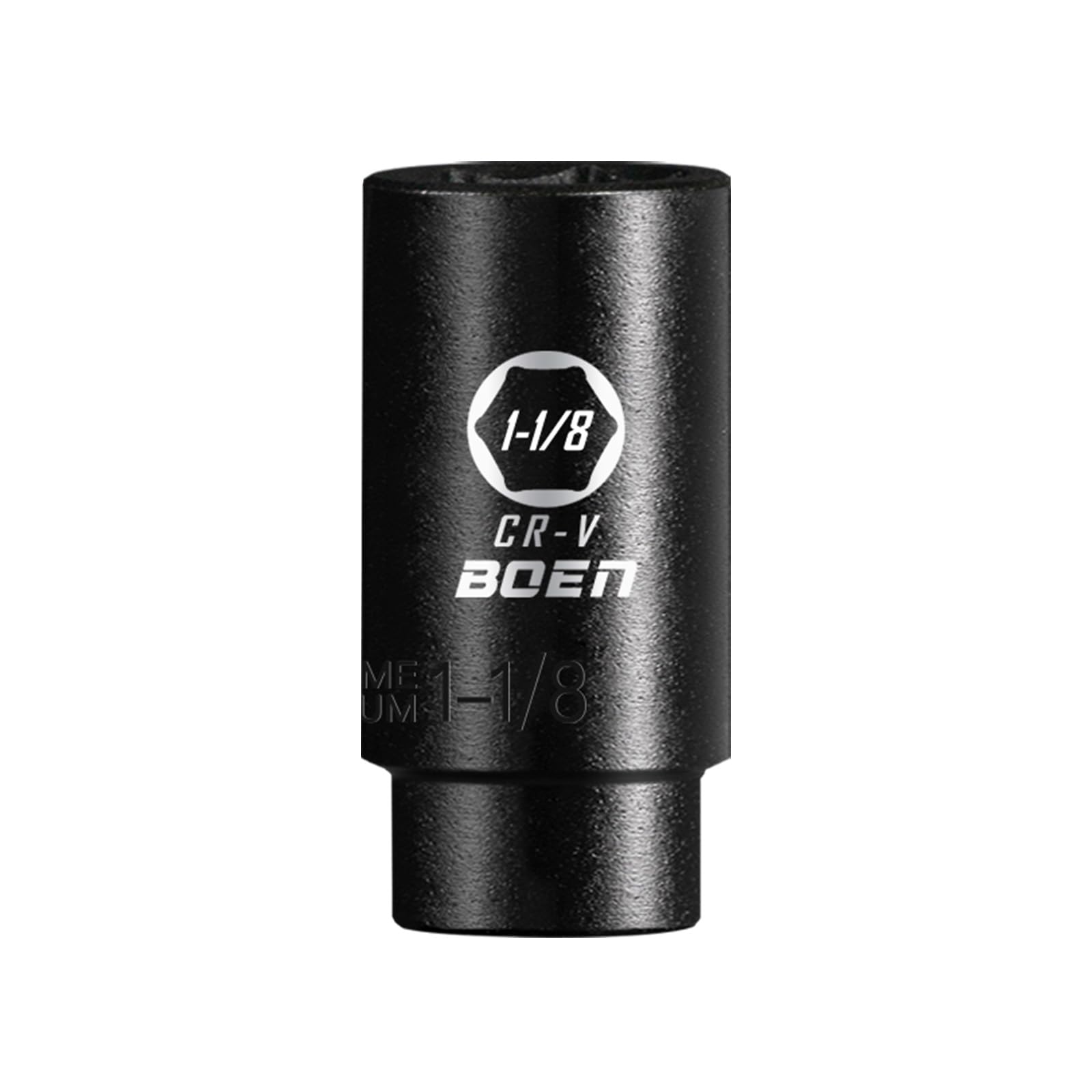 BOEN 1/2" Drive Deep Impact Socket,1-1/8 Inch Premium Socket,SAE,6 Point,Cr-V Steel with Laser Marking - Strong and Durable