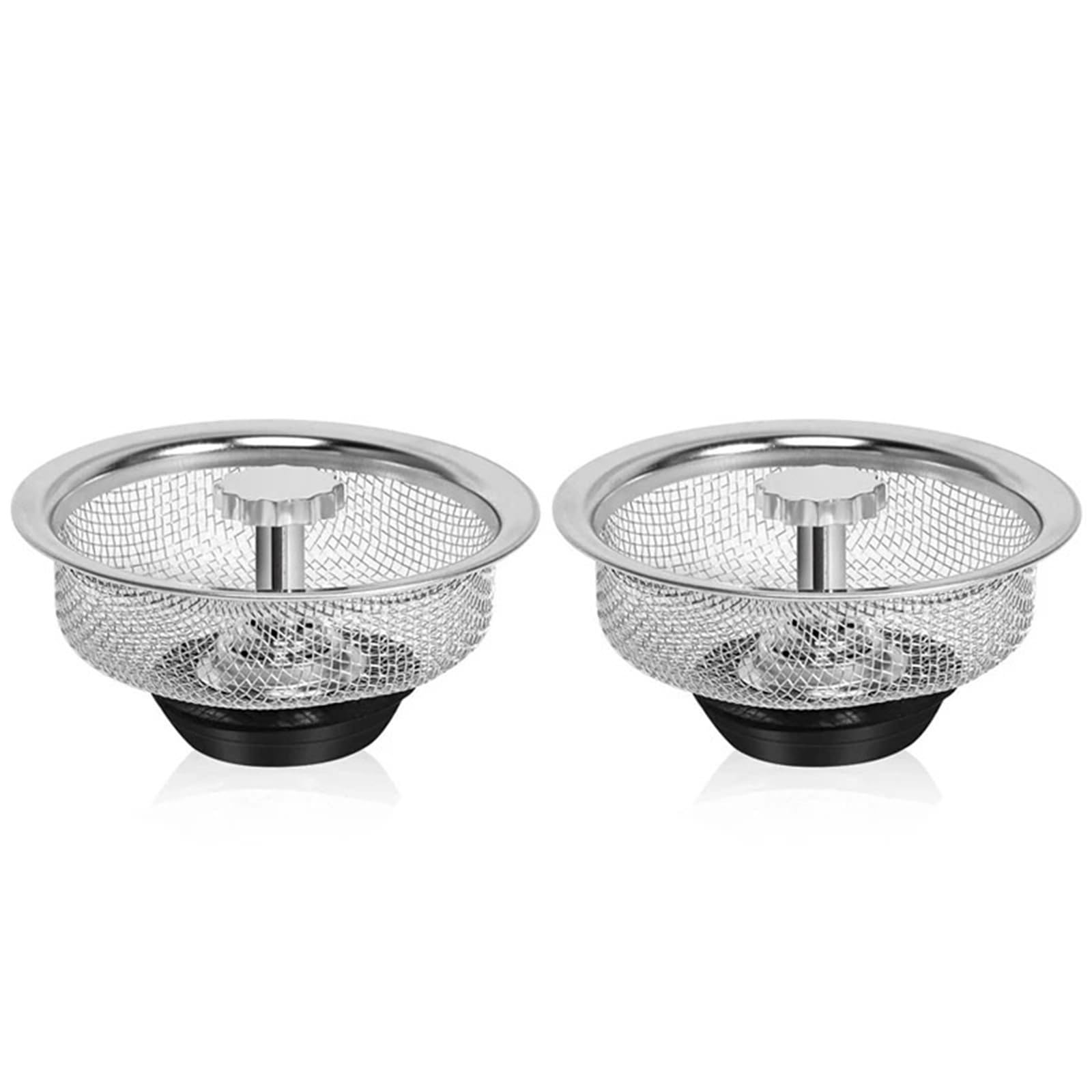 Kitchen Sink Drain Stopper Strainer Stainless Stee 2pcs Kitchen Sink Filter Stainless Steel Sink Sewer Mesh Strainers Bathroom Floor Drains Hair Catcher(2Pcs)