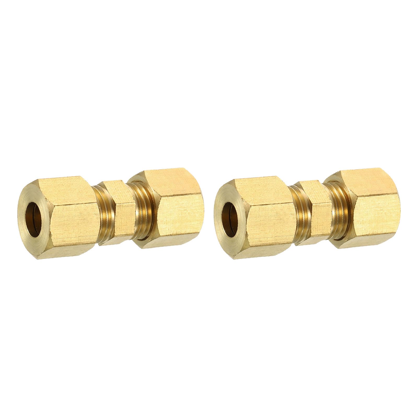 Conector de compresión de tubo de 8 mm y rosca NPT de latón con casquillos rectos pack de 2