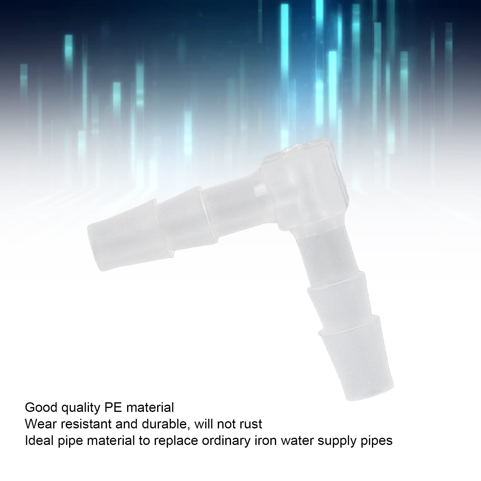 10 Sztuk Plastikowe Kolanko Króciec do Węża Kolanko 90 Stopni Króciec do Węża Złączka z Tworzywa Sztucznego Plastikowe Równe Złącze Kolczaste Adapter (4 mm)