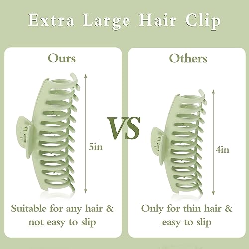 Miniatura 4 de Paquete de 8 pinzas grandes para el cabello para mujer, pinzas de pelo grandes de 5 pulgadas, pinzas antideslizantes de sujeción fuerte para cabello