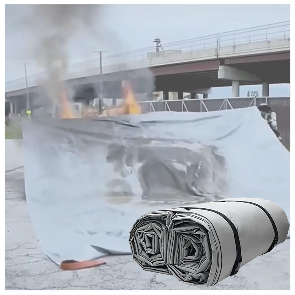 Manta ignífuga Resistente a Altas temperaturas: Manta de Seguridad extintora de Fibra, Apta para el hogar y la Cocina; Herramienta de Seguridad contra Incendios de Emergencia para cocinar, h