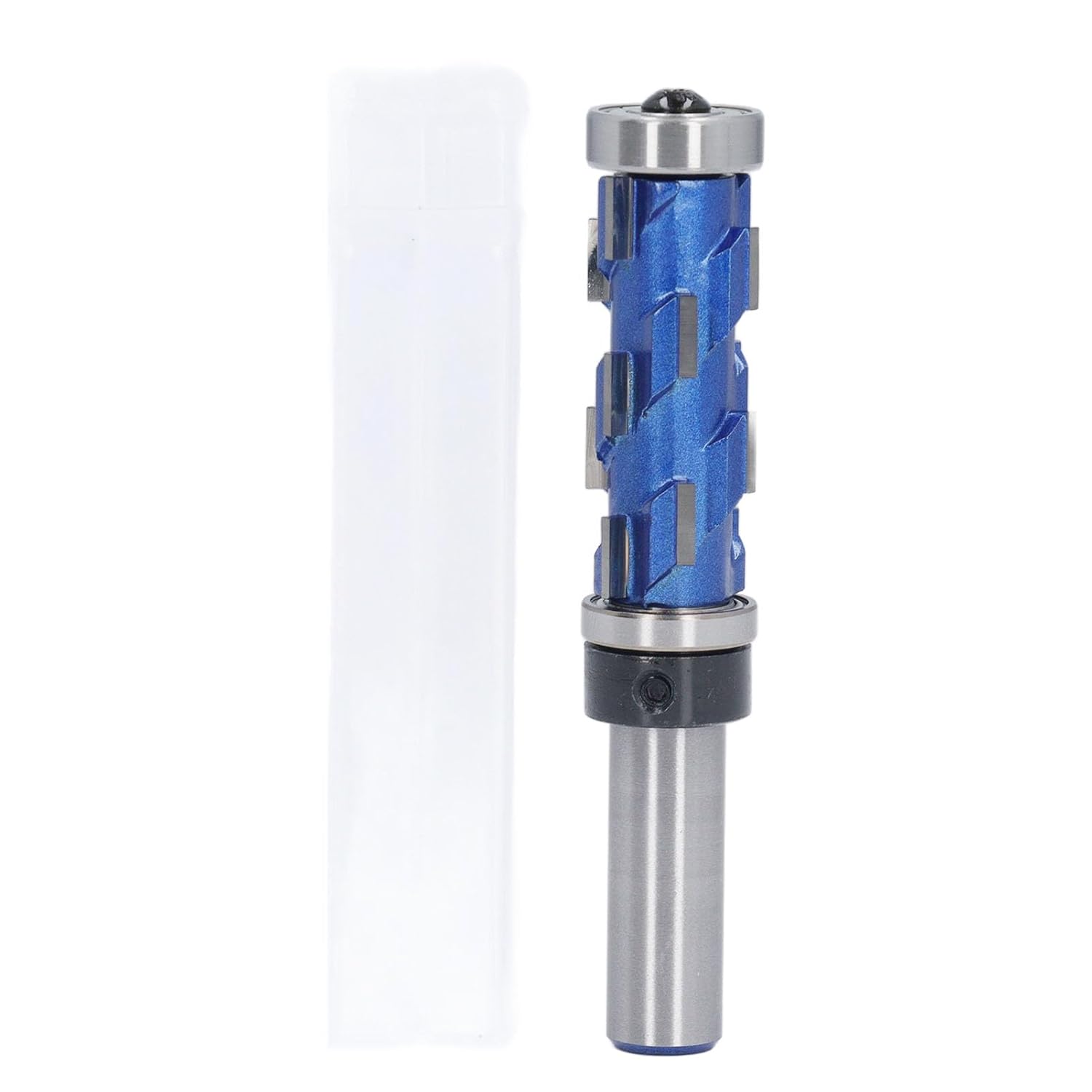 Spiral Flush Trim Router Bit, 1/2 Inch Shank Tungsten Alloy Trimming Bit, 3/4 Inch Diameter with Double Bearing Design, Professional Finish for Woodworking Projects and Template Pa