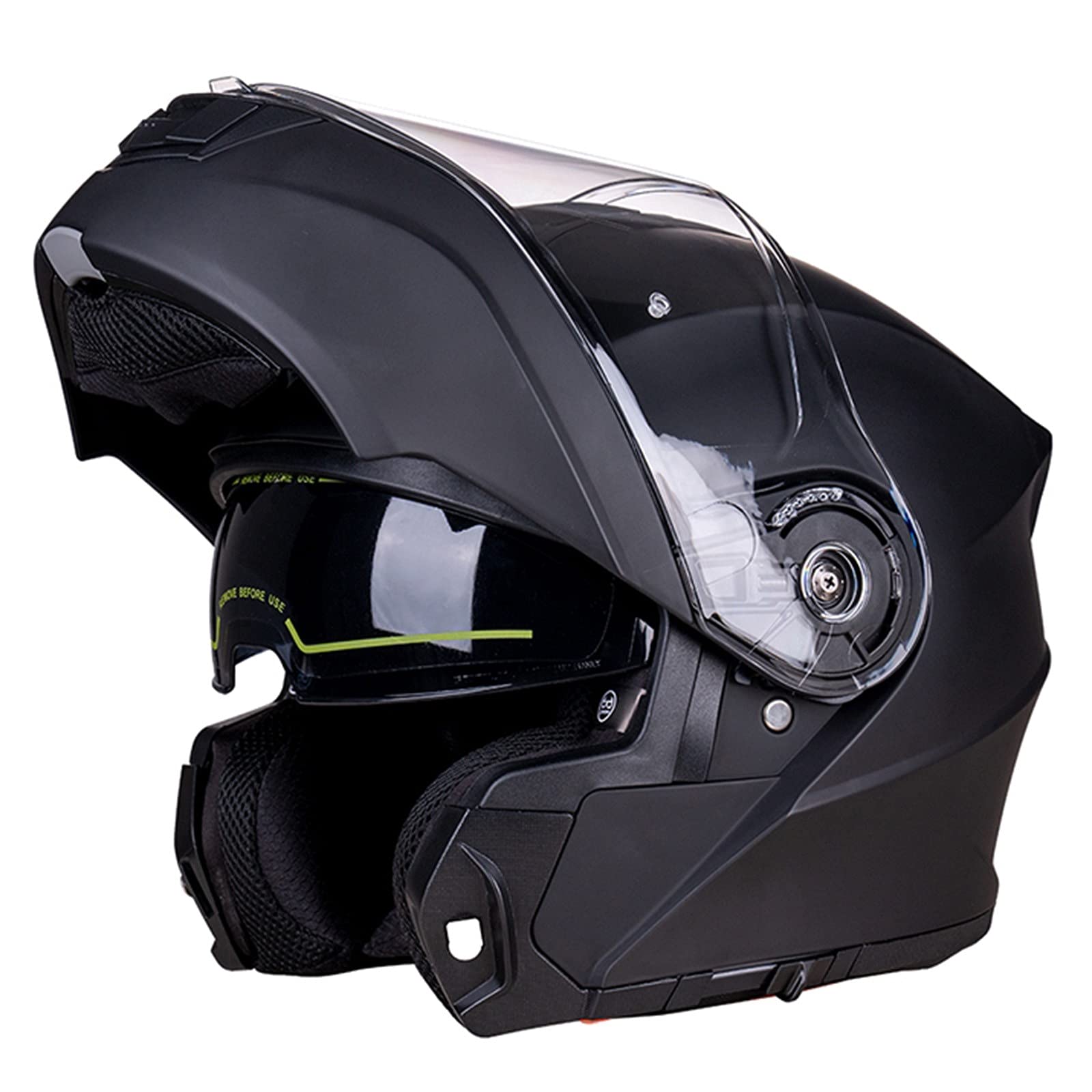 Casco Moto Modulare Omologato ECE - Uomo/Donna, Doppia Visiera, Apribile, Nero Opaco/Lucido, 4XL