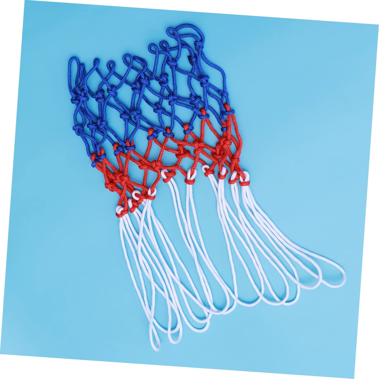 BRIGHTFUFU 2Pcs Braided Basketball Net Durable Multicolor Replacement Net for Standard Rims All Weather Use Easy Installation for Basketball Games