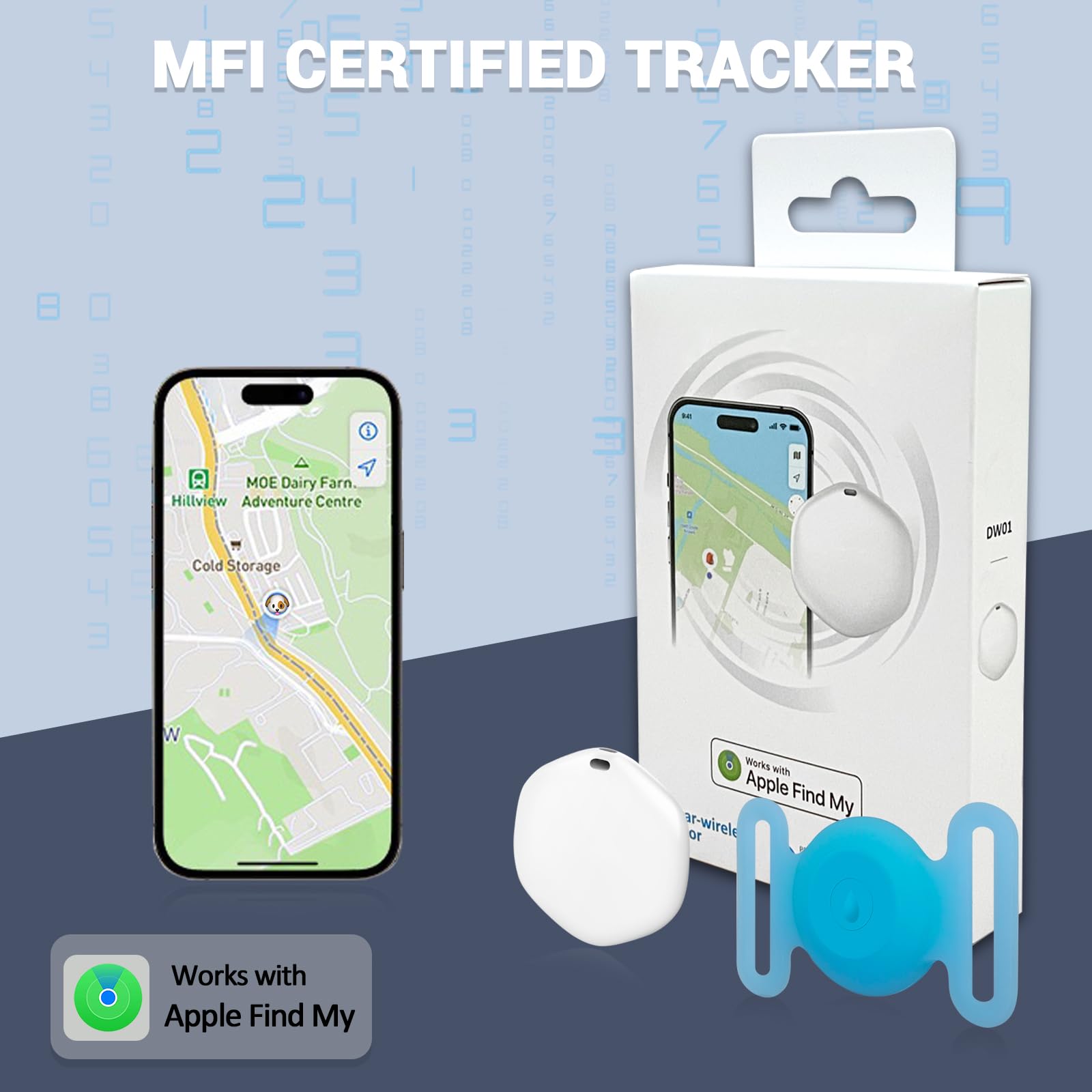 GPS Tracker for Dogs, Mini GPS Cat Tracker, IPX8 Waterproof GPS Trackers for Cats with Holder, No Monthly Fee, Work with Apple Find My(iOS Only), Smart Trackers for Dogs-YGBlue-5 - image 4