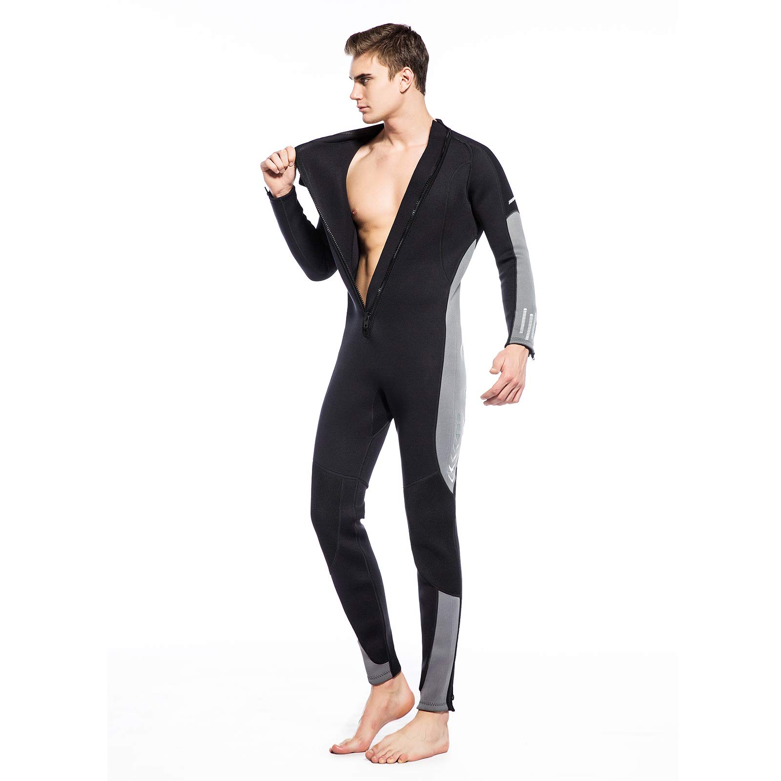 Traje de neopreno para hombre y mujer, 3 mm, con cremallera frontal, para buceo, surf, agua fría