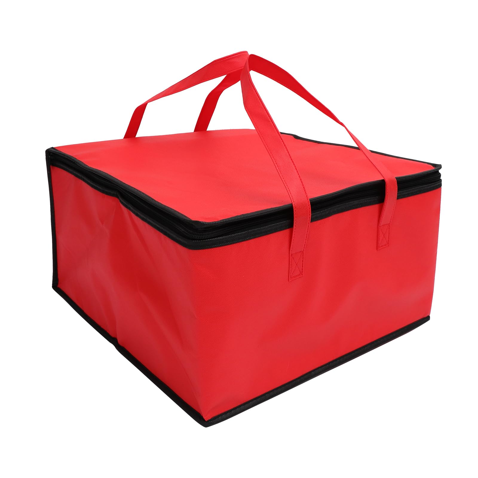 Cabilock Pizzatasche 44x44cm Groß - Thermotasche für Esse Lieferung, Isoliertasche Warmhalten & Kühlen, Tortentransportbox & Picknick Einkaufstasche Rot