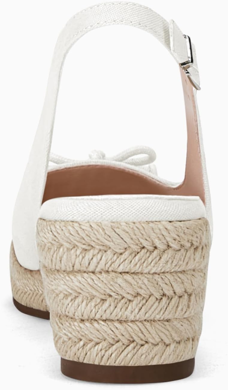 Womens Closed Toe Espadrilles Wedges Shoes Platform Slingback Mid Low Heel Canvas Bow Dress Sandals - Image 6