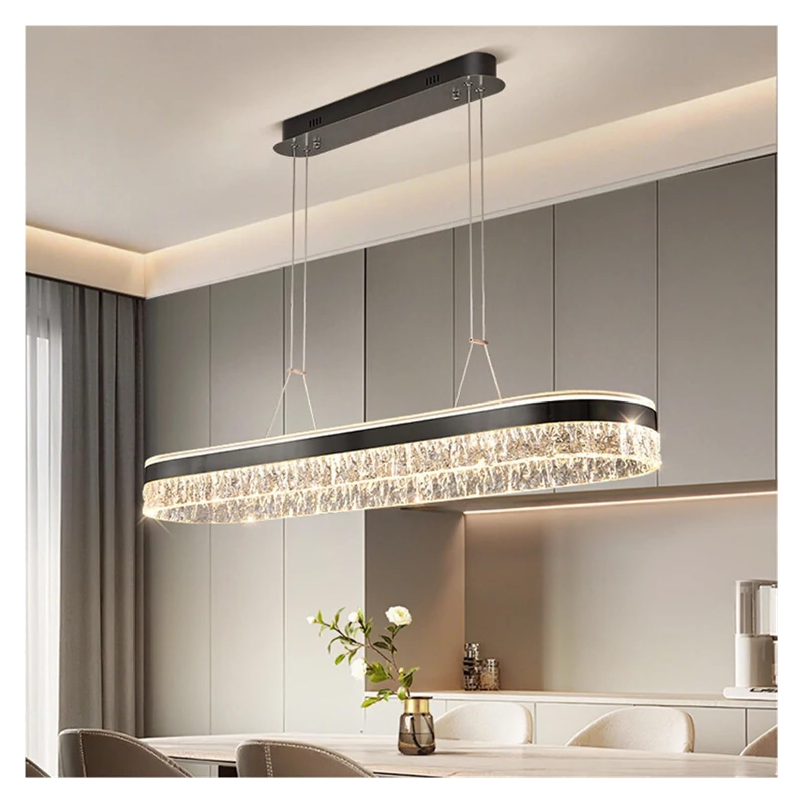Generico Moderno ristorante lungo lampadario di cristallo decorazione della casa luci soggiorno tavolo da pranzo lampada a sospensione apparecchi illuminazione for interni,lampadario