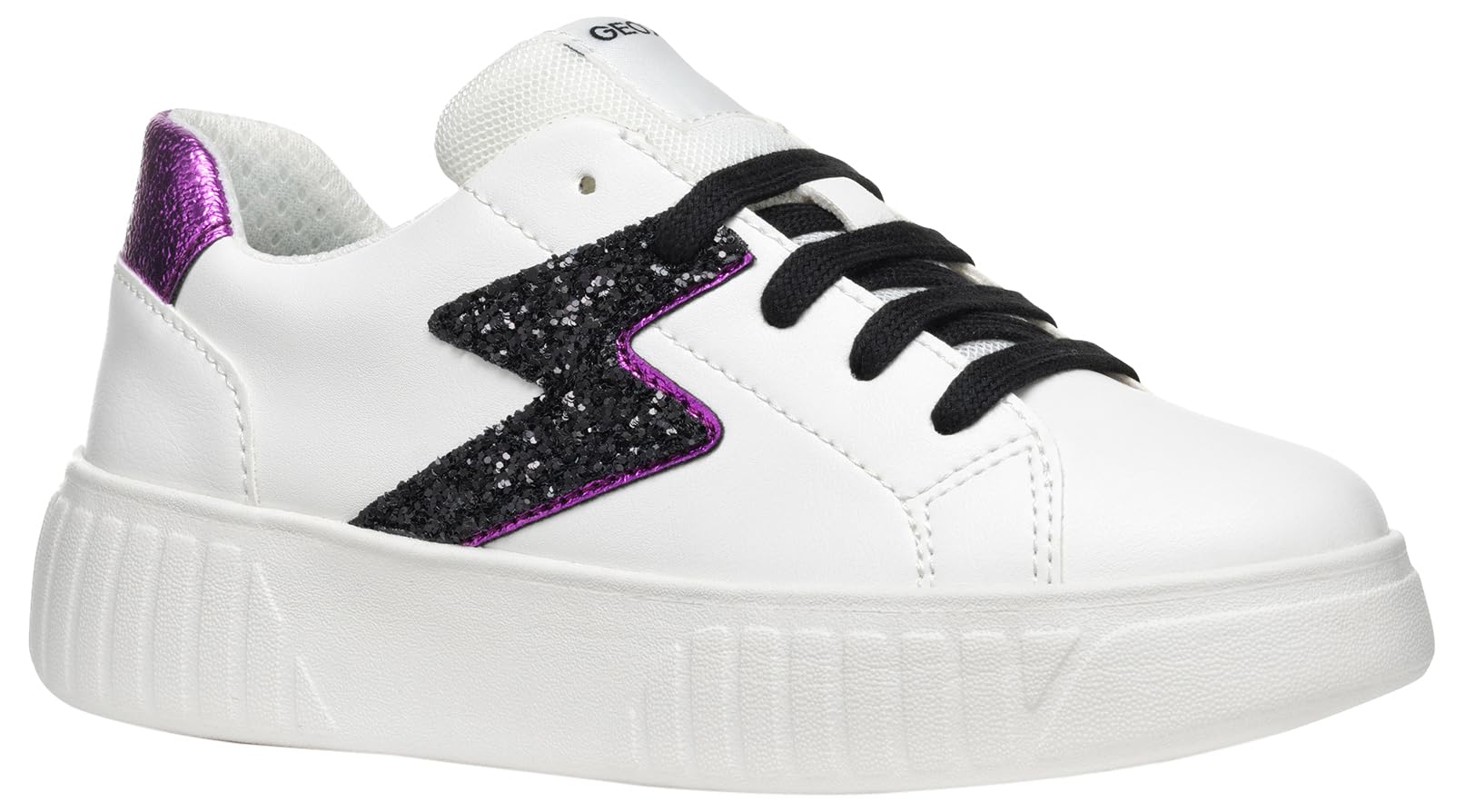 Geox J MIKIROSHI Girl A Sneaker, White/Purple, 11 UK Child