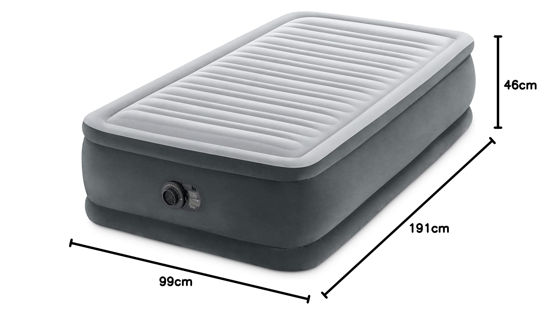 Intex 64412ND - Materasso Dura-Beam Comfort Plush Elevated Singolo, 99x191x46 cm