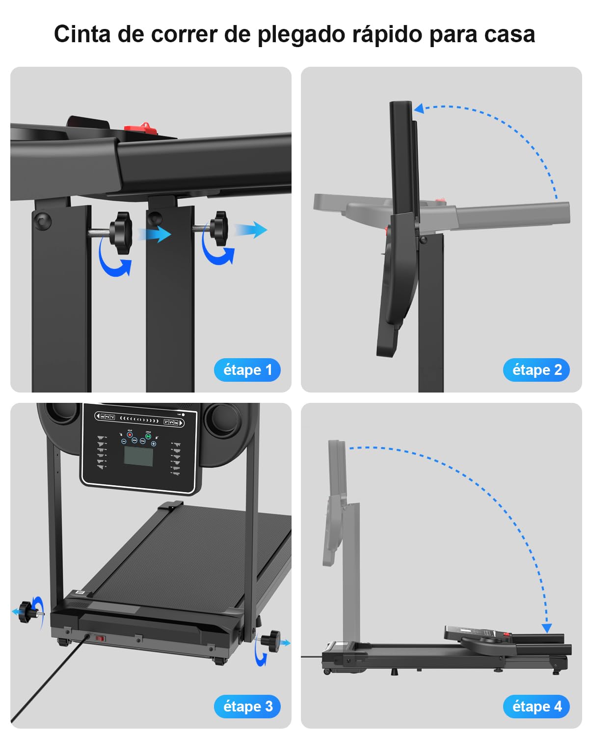 Cinta de Correr Plegable Andar - Caminadora Electrica para Casa con Pantalla LCD Treadmill for Home 3 en 1 Walking Pad Compact Portable Under Desk Running para el hogar y la Oficina 100KG