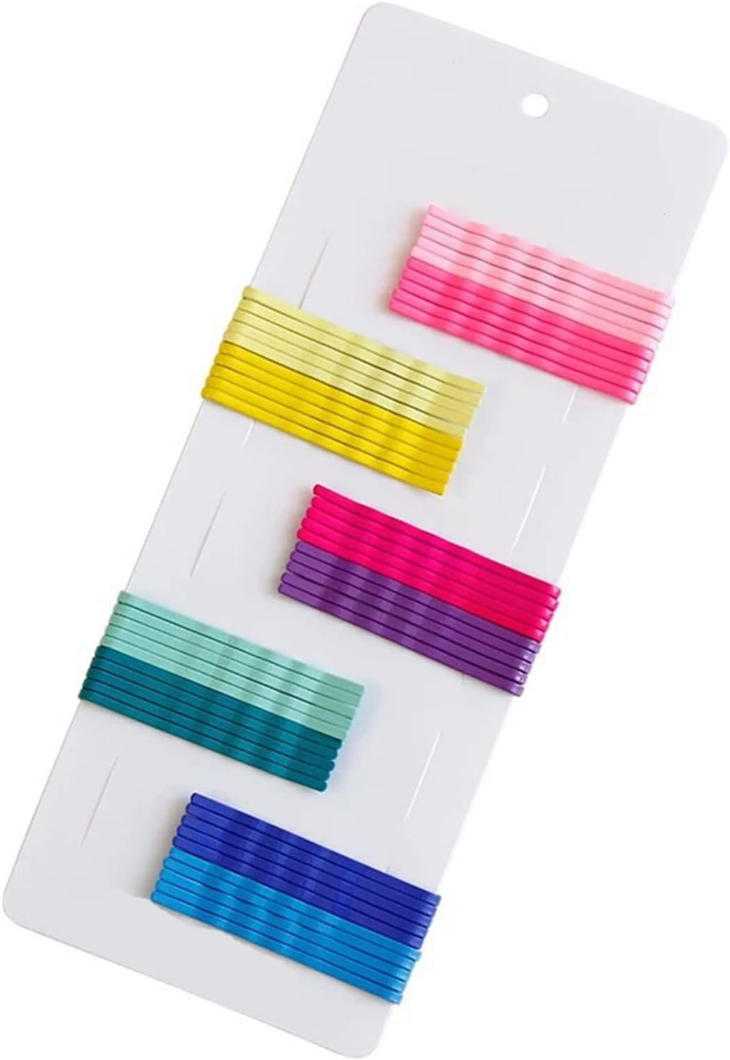 BeeSpring Card of 50 Rainbow candy color clip hairpin Bobby Pins Long Hair Pins Bun Pins Hair Grips