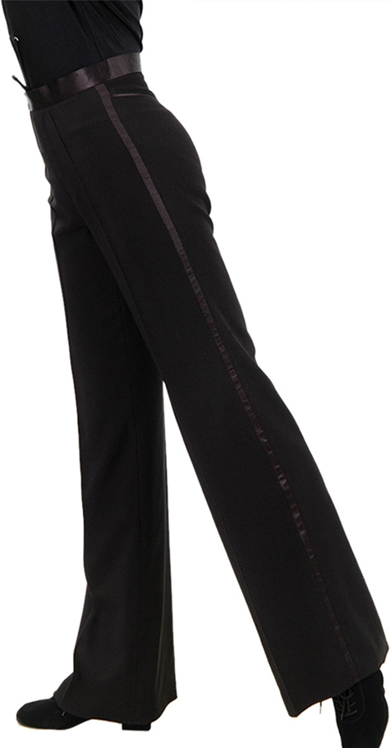 Men's Boys Dance Pants Latin Ballroom Tango Modern Salsa Practice Performance Dance Pants Long Trousers