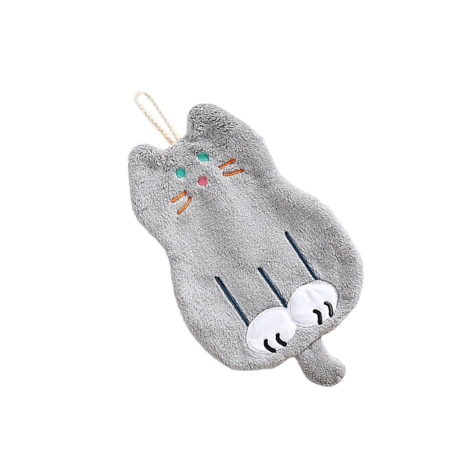 Msioytog Super Absorbent Corals Velvets Cats Shapeds Towel, Soft Comfortable Hand Wash Cloth for Cats Lover of Ages Microfiber Kitchen Towels