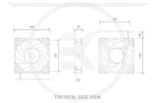 Miniatura 9 de EKWB Ventilador EK-Loop FPT de 5.512 in, 600-2200 RPM, RGB digital, negro, paquete de 2