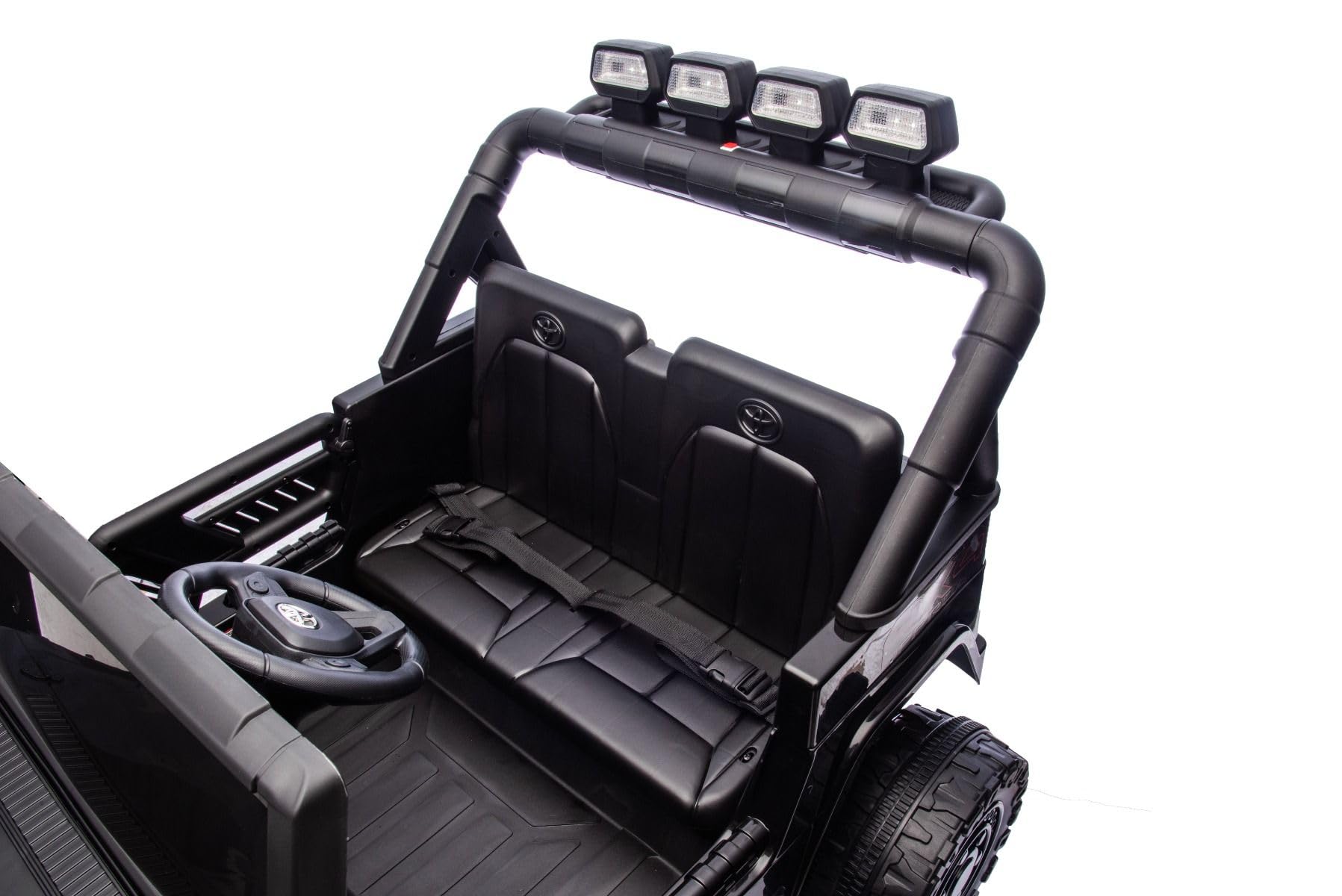 RIRICAR 4x4 Voiture électrique Enfants 2 Places Toyota FJ Cruiser XXL, sous Licence, Noir, Batterie Lithium Portable, châssis surélevé, Deux sièges, Suspension arrière, télécommande 2,4 GHz