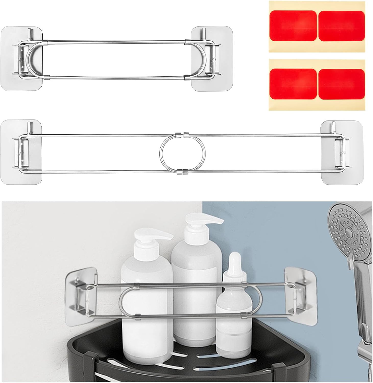 ELETHOR 2PCS RV Shower Corner Storage Bar, 7"13