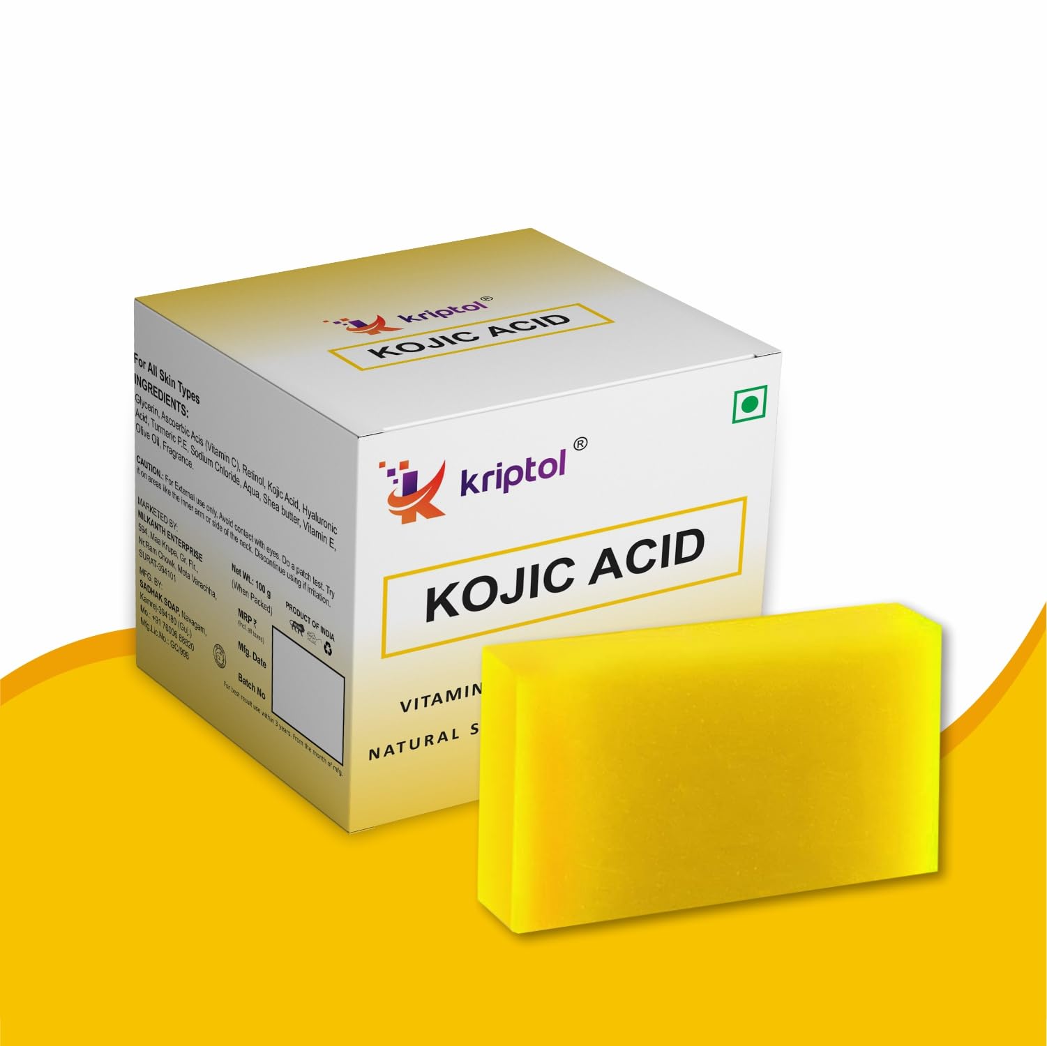 Kojic Acid Soap For Dark Spot Removal, Tan Repair & Even Skin Tone | Enriched With Hyaluronic Acid, Vitamin C & E | Gentle Face Body Cleansing Bar For Men Women | Japanese Formula (Pack Of 5)